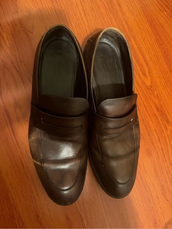 Ermenegildo Zegna Brown  Leather Loafers Shoe preowned. main image 9